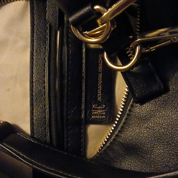 INC Koleene Cognac Hobo Bag Purse Handbag Black - Picture 6 of 9